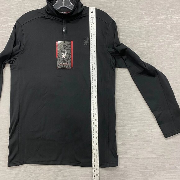 SPYDER 1/4 Zip Shirt Mens Small Black Base Layer Lightweight Pullover Quick Dry - Picture 9 of 11